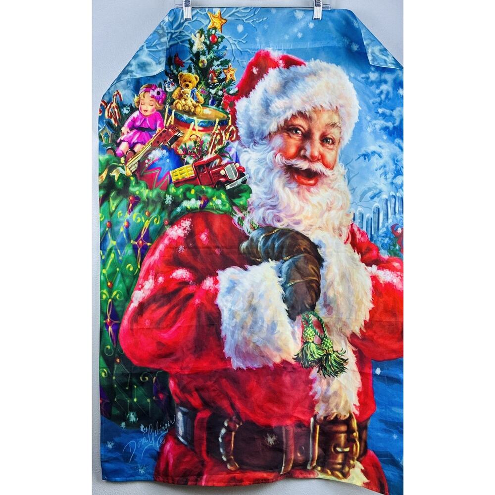 Beautiful Santa Clause Dona Gelsinger Gift bag Tree Beard Rosy Cheeks Christmas